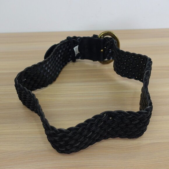 VINTAGE Braided Belt Womens Small Leather Chunky Waist Dress Suede 90s USA OMEGA - Picture 8 of 16